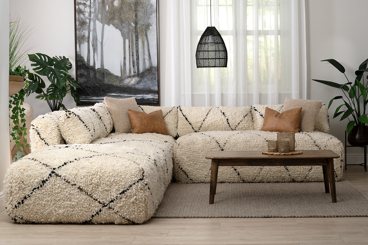 modular sofa shag white beige cream couch fabric sofa