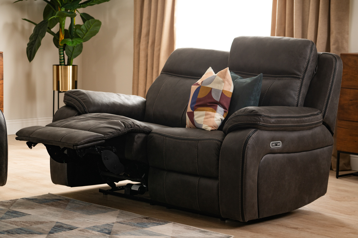 2 seater sofa couch electric recliner speakers hidden storage