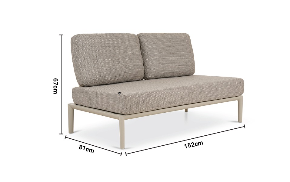 Como Two Seater Outdoor Sofa dimensions