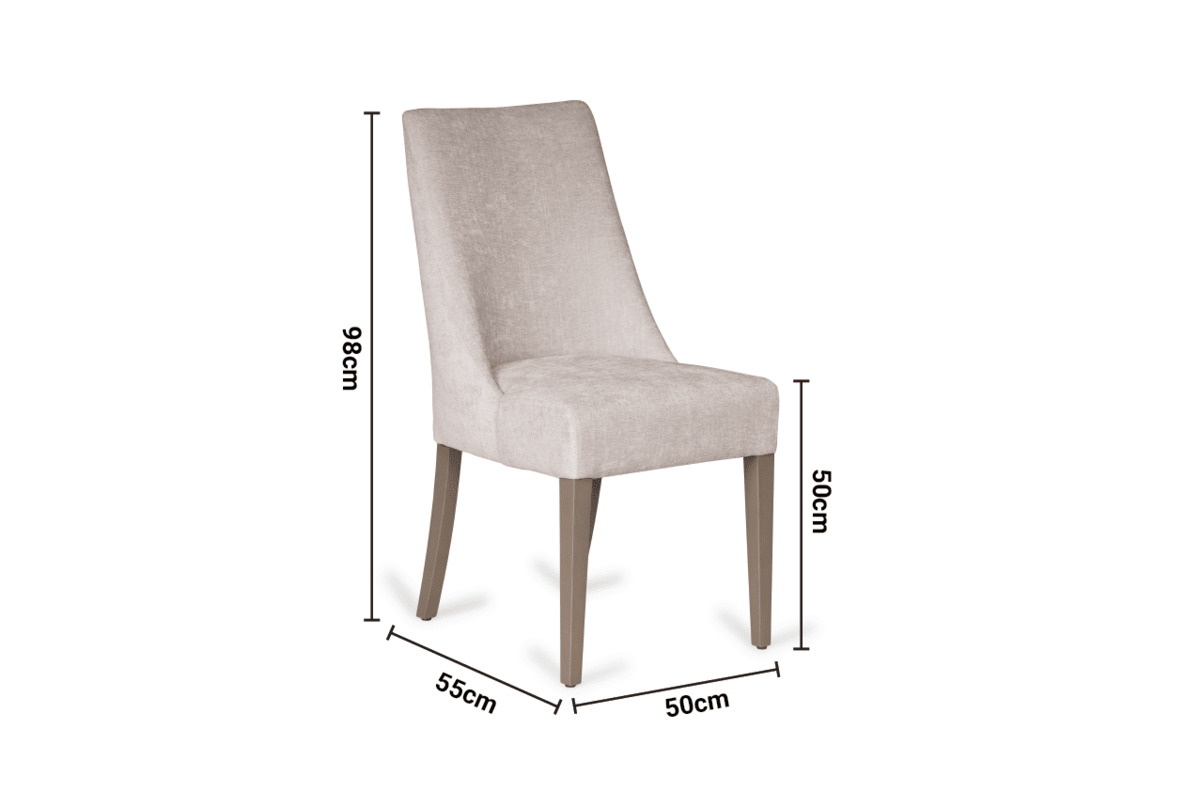 Abbie Cream Fabric Dining Chair dimensions