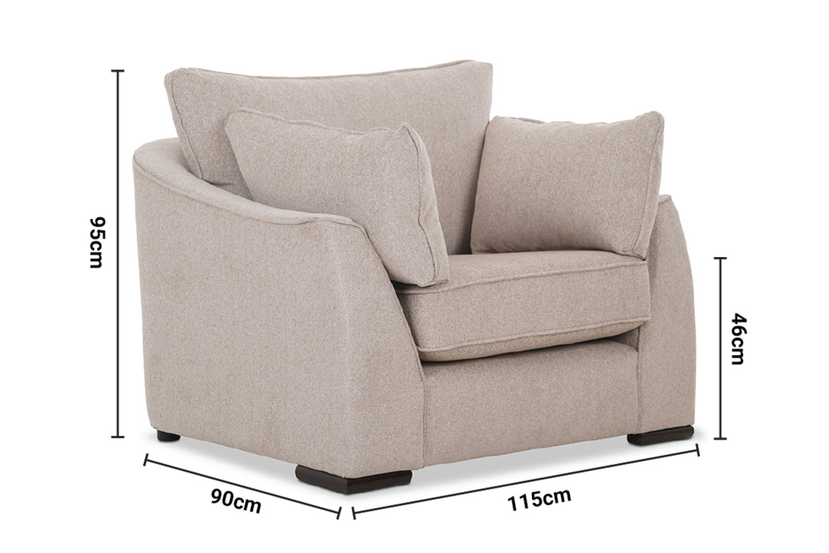 Adare Cream Fabric Armchair dimensions