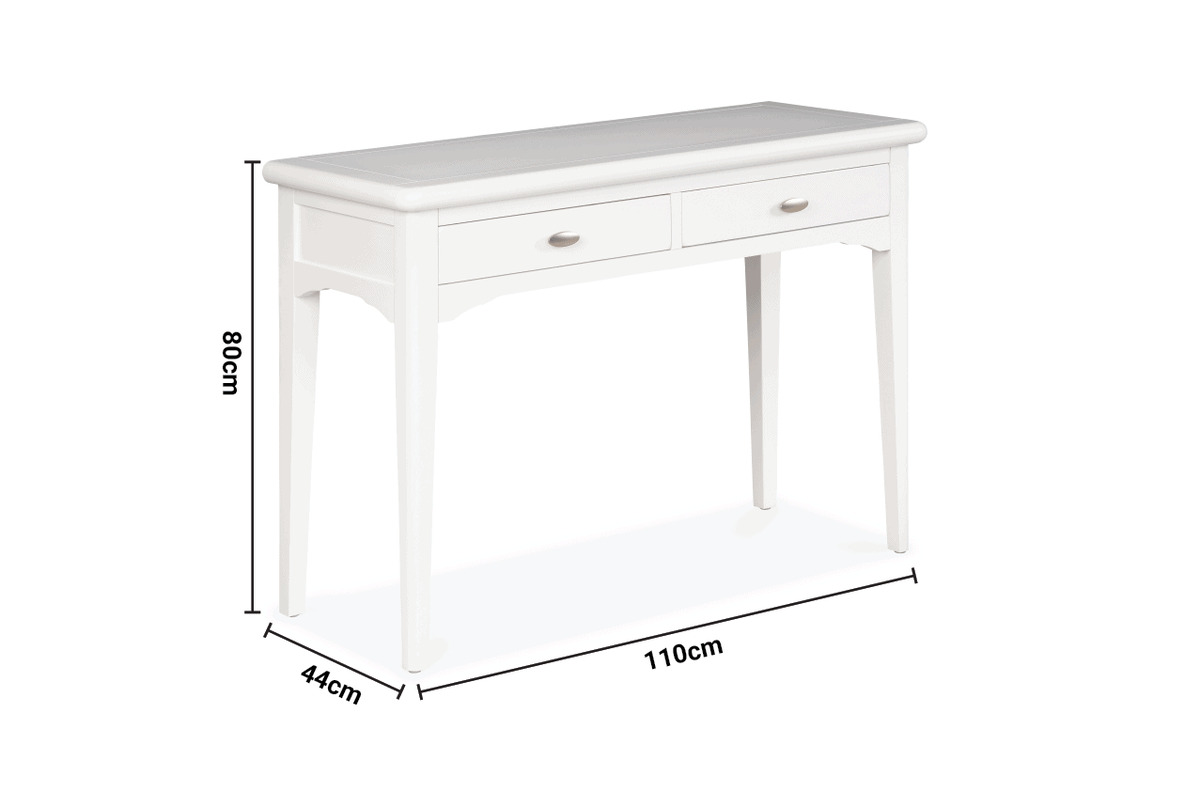 Alaska White 2 Drawer Dressing Table dimensions