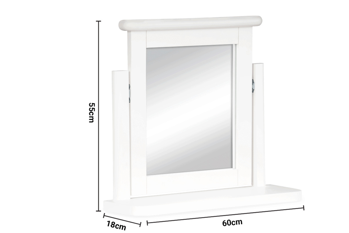 Alaska White Dressing Mirror dimensions