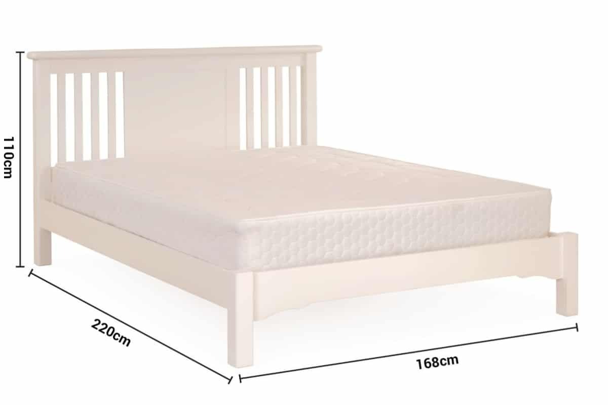 Alaska White King 5' Bed Frame dimensions