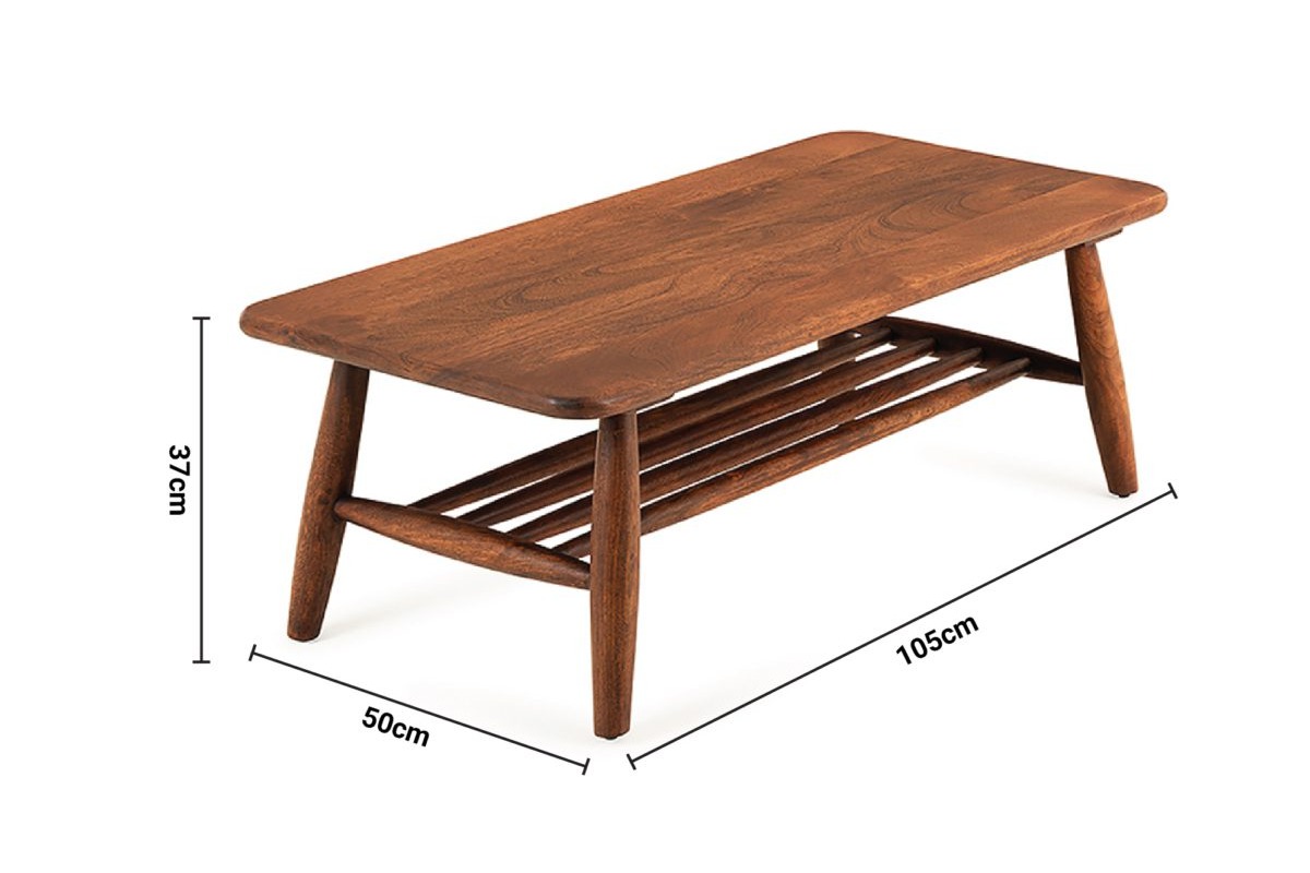 Alfie Coffee Table with Shelf dimensions