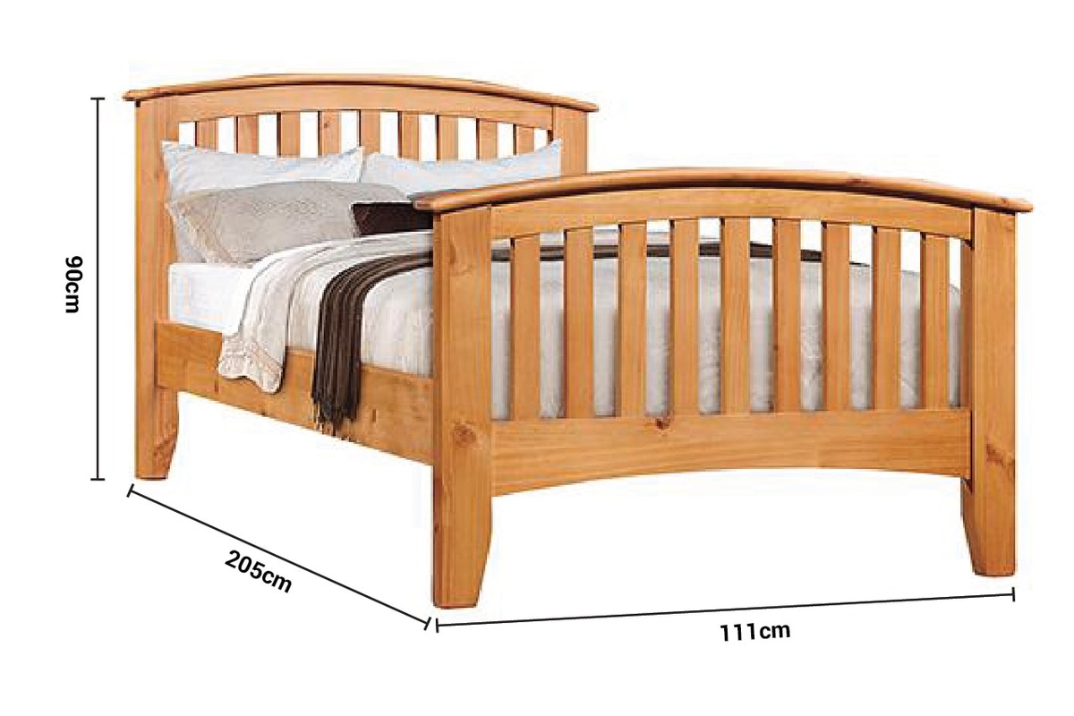 Alpine Pine Single 3' Bed Frame dimensions