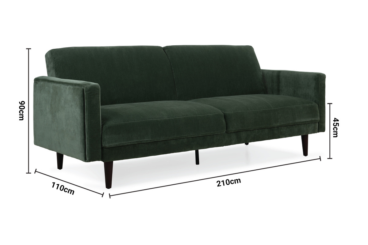 Anna Green Fabric 3 Seater Sofa Bed dimensions
