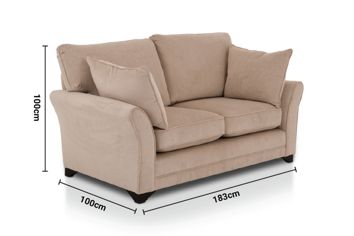 Aran Cream Fabric Sofa - 2 Seater dimensions
