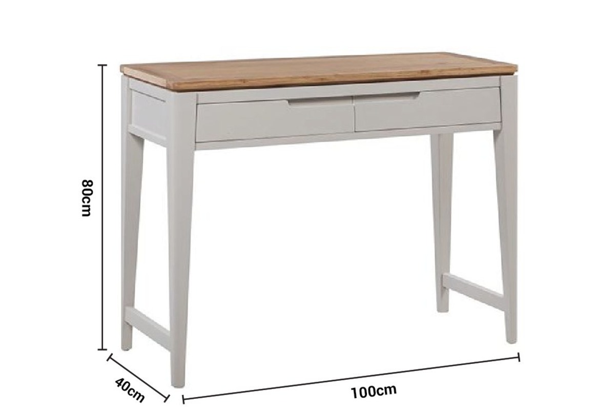 Ashby Grey 2 Drawer Console Table dimensions