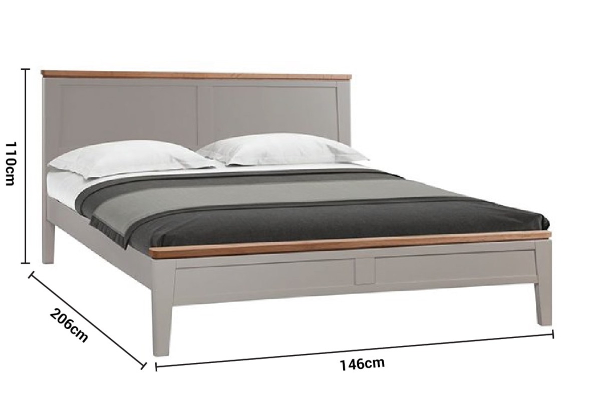 Ashby Grey Double 4'6 Bed Frame dimensions