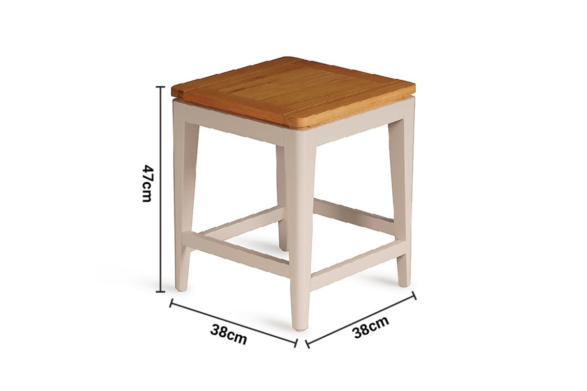 Ashby Grey Dressing Stool dimensions