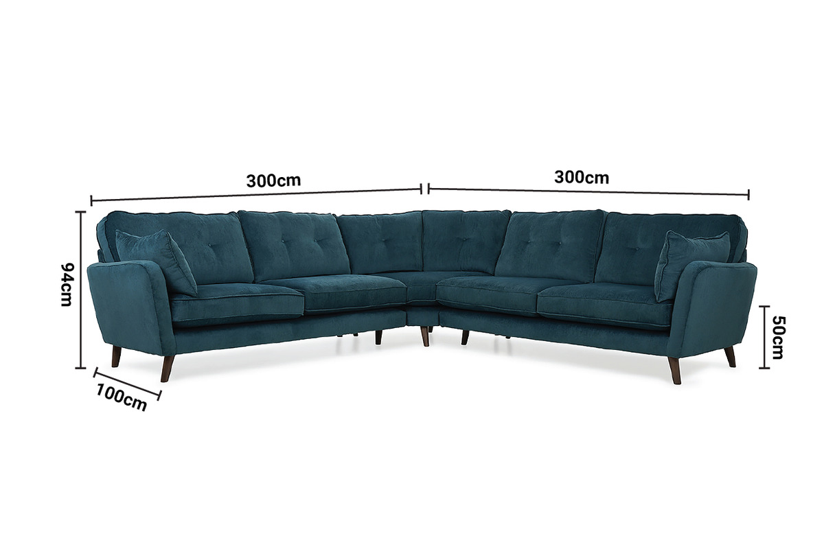 Ashford Teal Fabric Universal Corner Unit dimensions