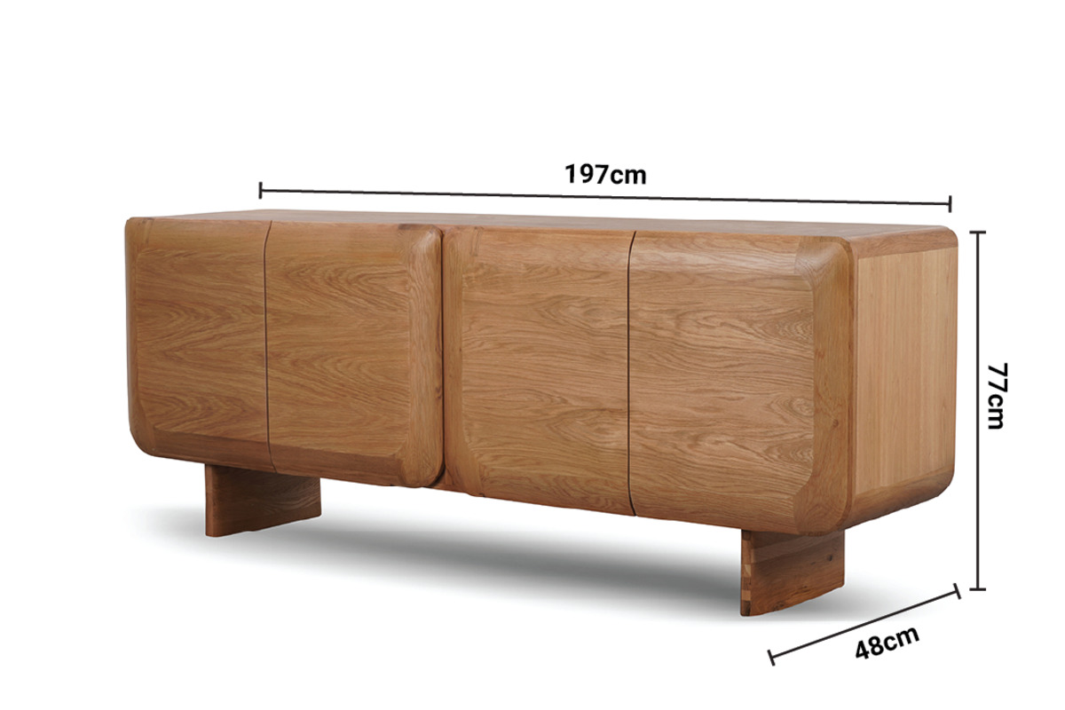 Aspen 4 Door Sideboard dimensions