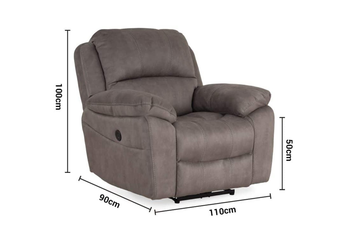 Avenue Fabric Armchair Electric Recliner dimensions