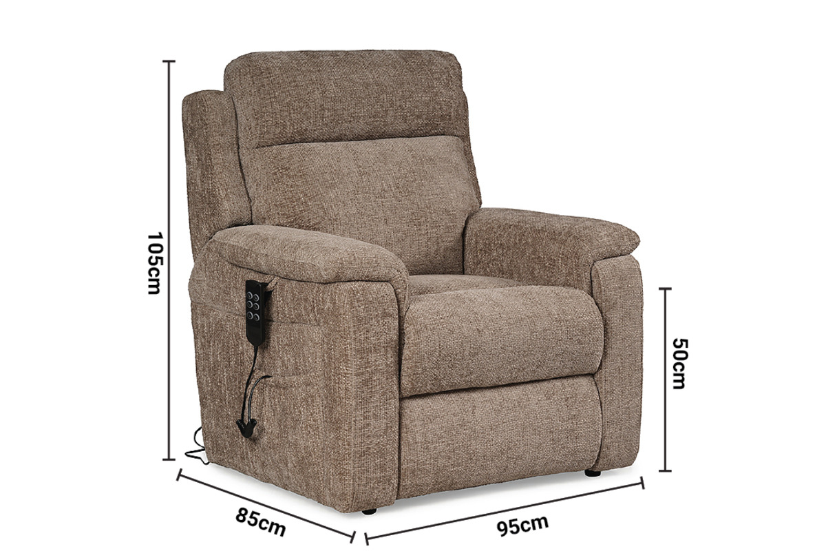Avery Grey Linen Lift and Rise Armchair dimensions