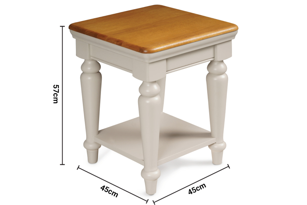 Bambury Grey Oak Side Table dimensions