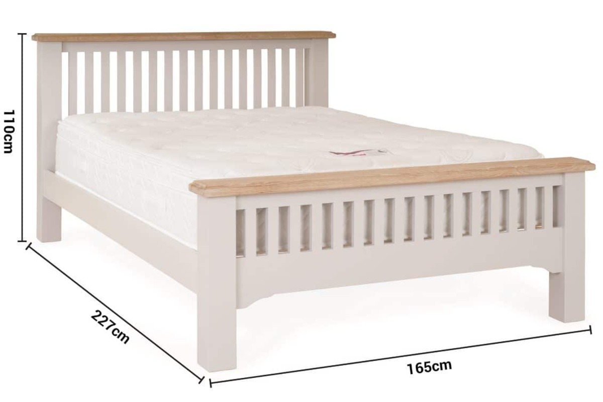 Bellevue Light Grey King 5' Bed Frame dimensions