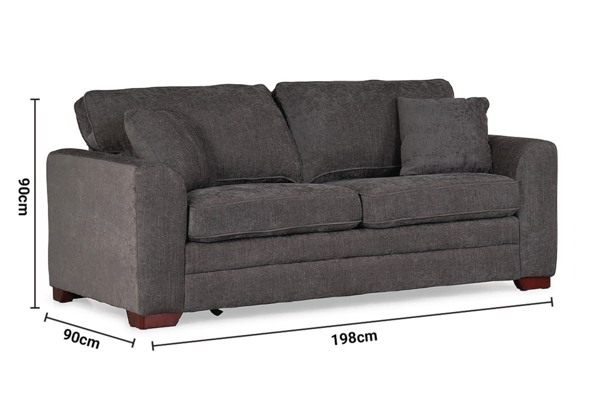 Bernardo Darwin Charcoal Fabric 2 Seater Sofa Bed dimensions