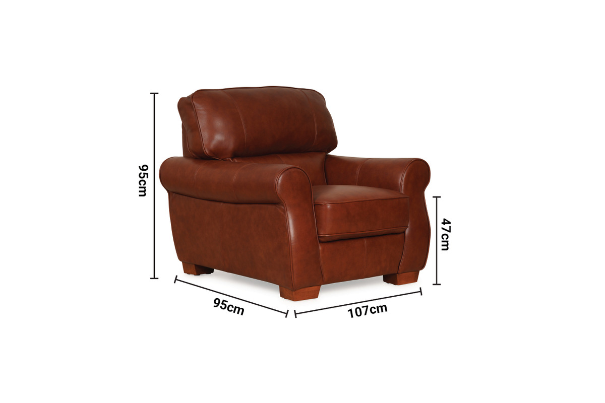 Boletelli Butterscotch Leather Armchair dimensions