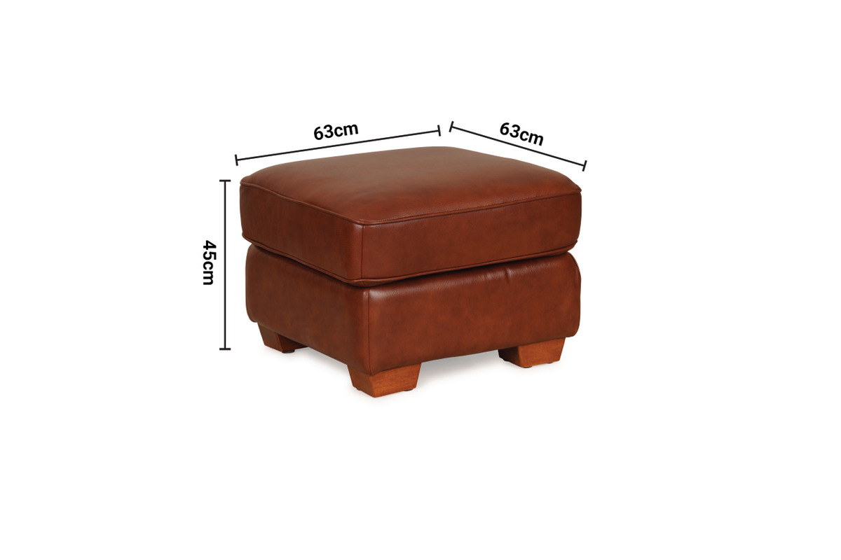 Boletelli Butterscotch Leather Footstool dimensions