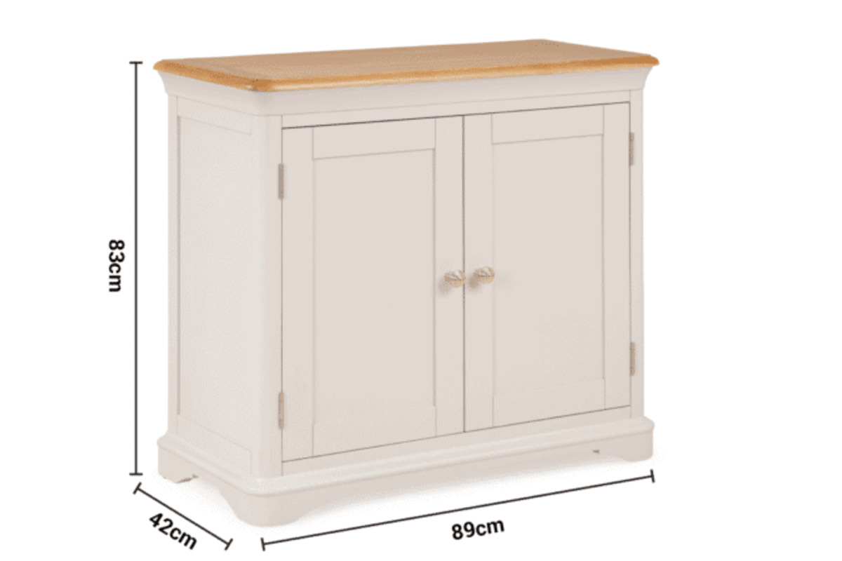 Brighton Light Grey Oak 2 Doors Sideboard dimensions