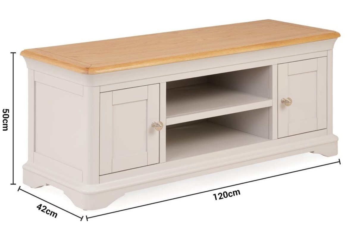 Brighton Light Grey Oak 2 Doors TV Stand dimensions