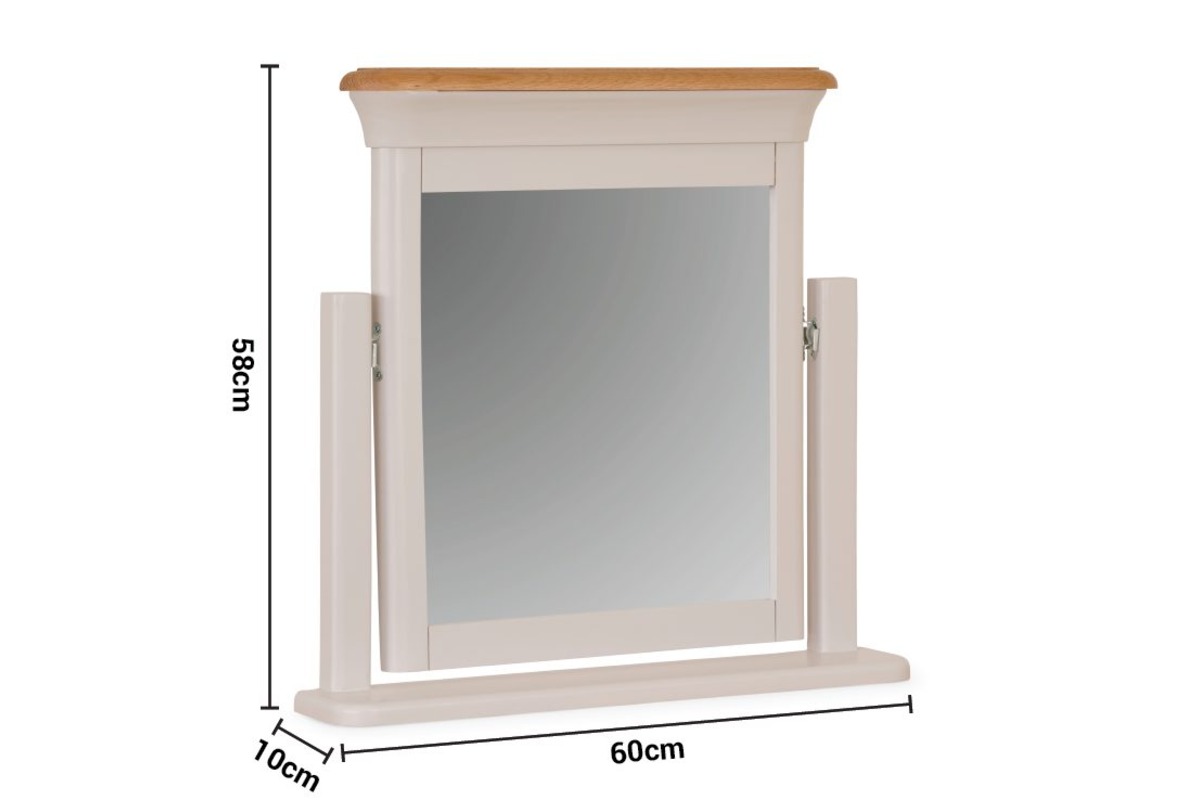 Brighton Light Grey Oak Dressing Mirror dimensions