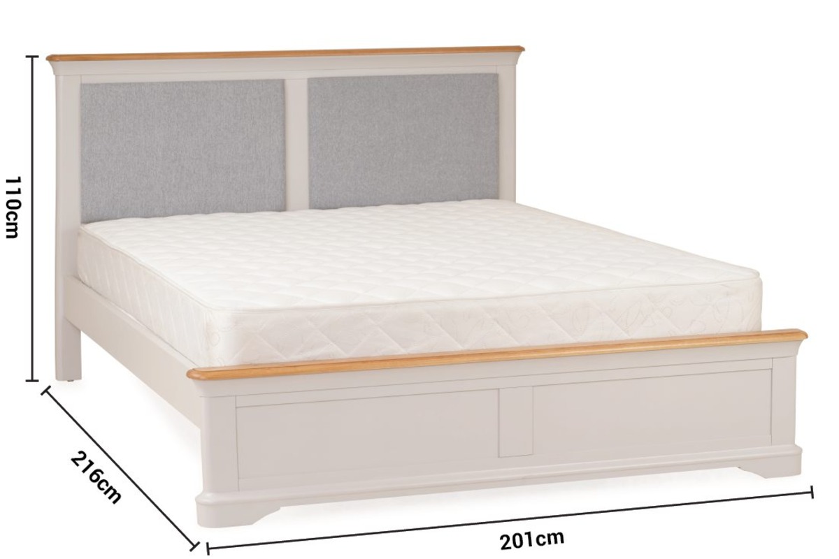 Brighton Light Grey Oak Super King 6' Bed Frame dimensions