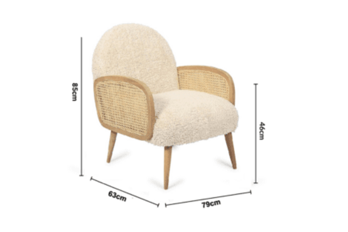 Brinson Moroccan Fabric Armchair dimensions
