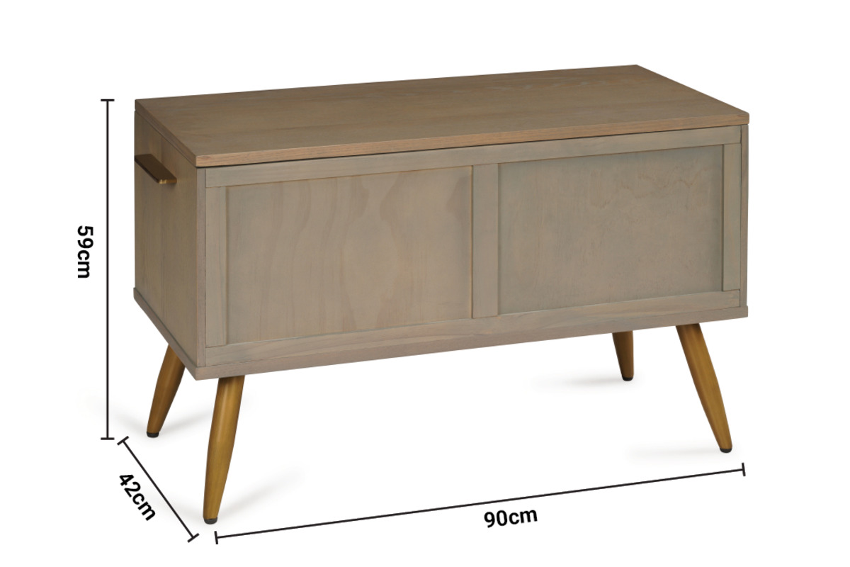 Bronx Grey Oak Blanket Box dimensions