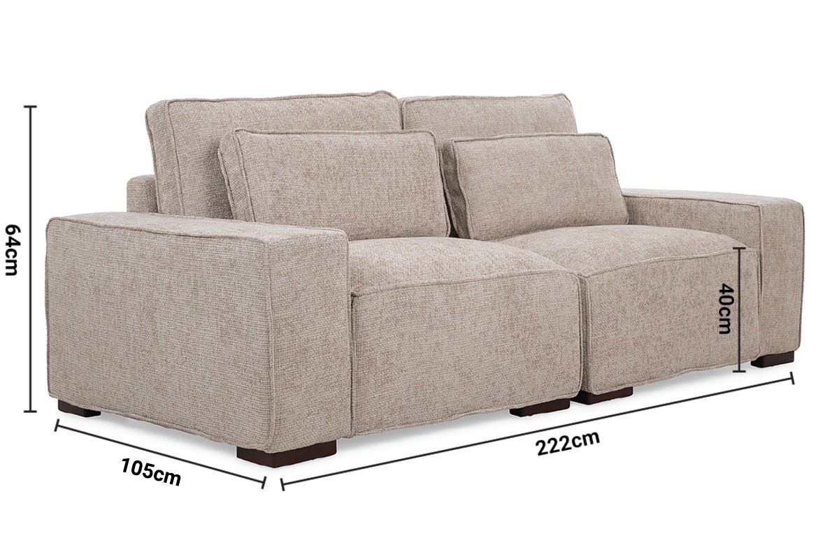 Brooklyn Cream Linen Sofa - 2 Seater dimensions