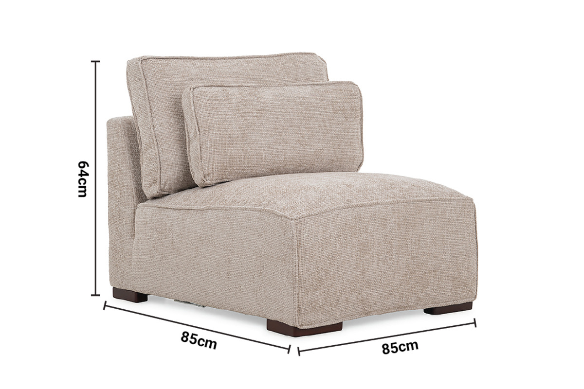 Brooklyn Cream Linen Armless Piece dimensions