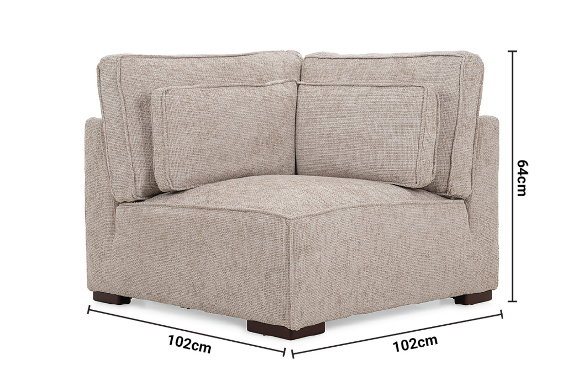 Brooklyn Cream Linen Corner Piece dimensions