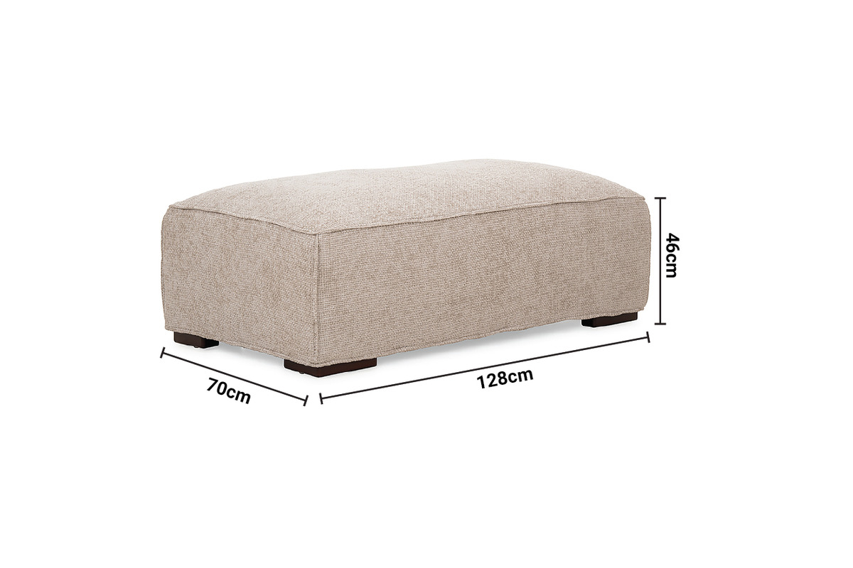 Brooklyn Cream Linen Footstool dimensions