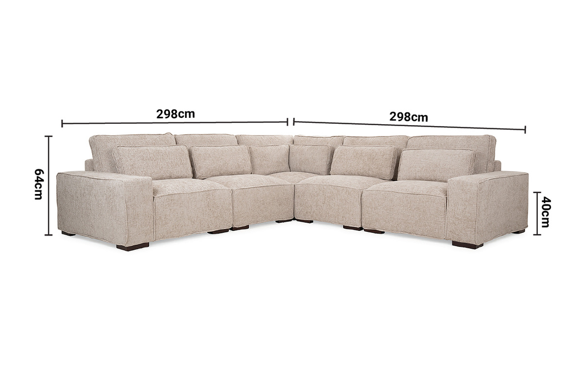 Brooklyn Cream Linen Universal Corner Sofa dimensions