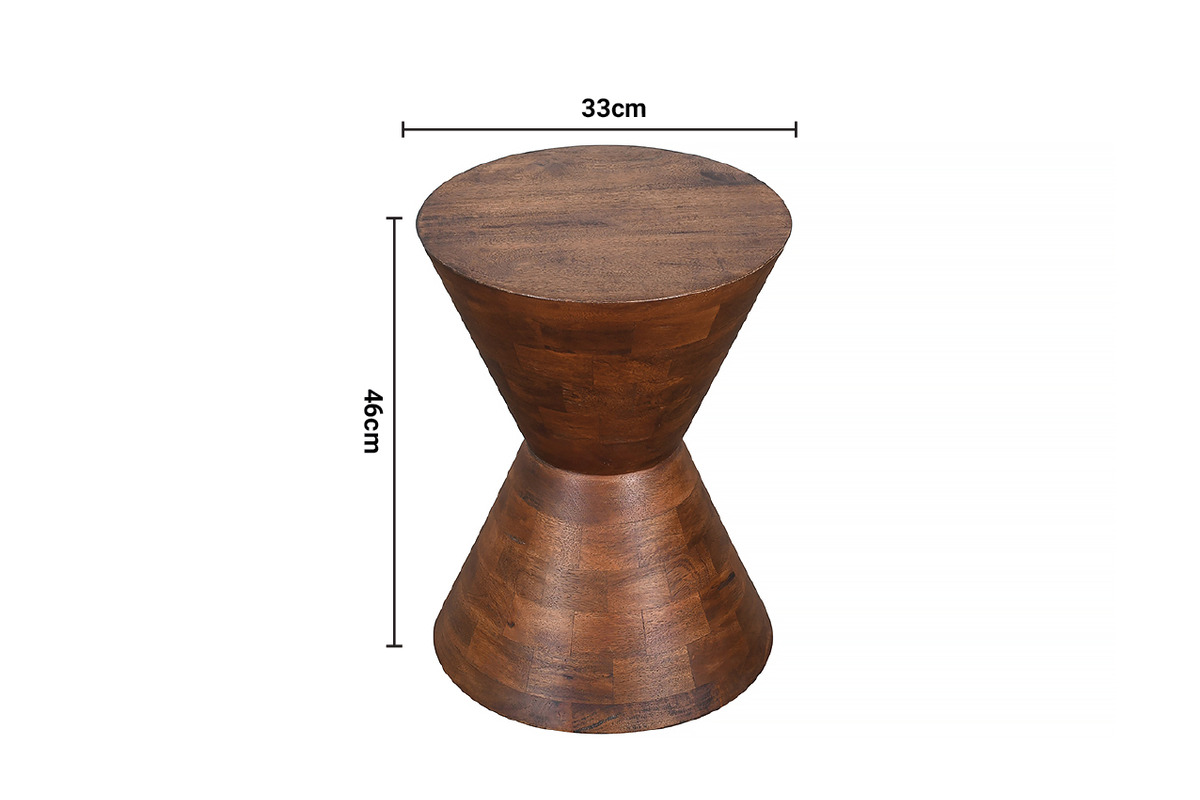 Burrow Hourglass Side Table Walnut Finish dimensions