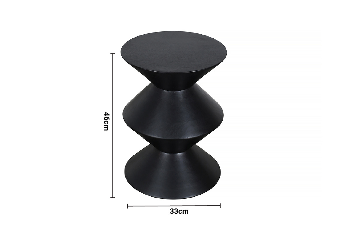Burrow Zig Zag Side Table Black Finish dimensions