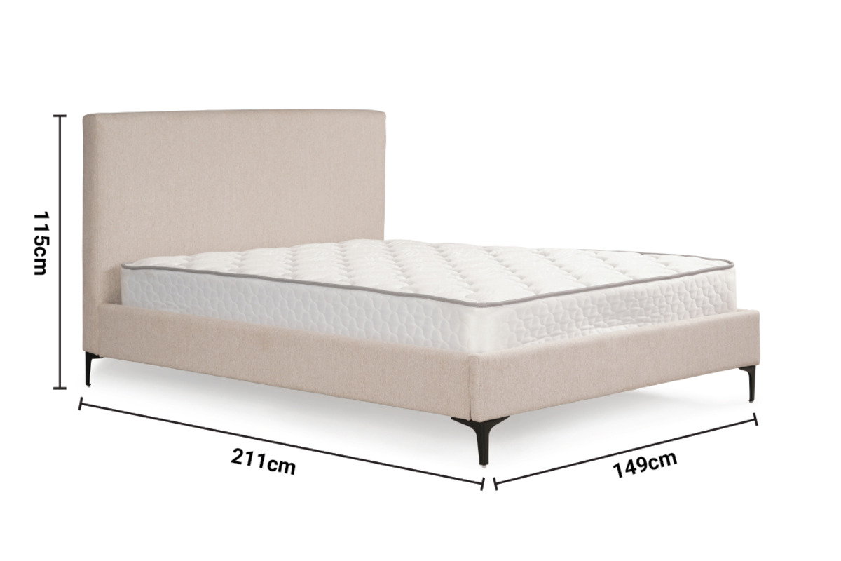 Callie Beige Fabric Double 4'6' Bed Frame dimensions
