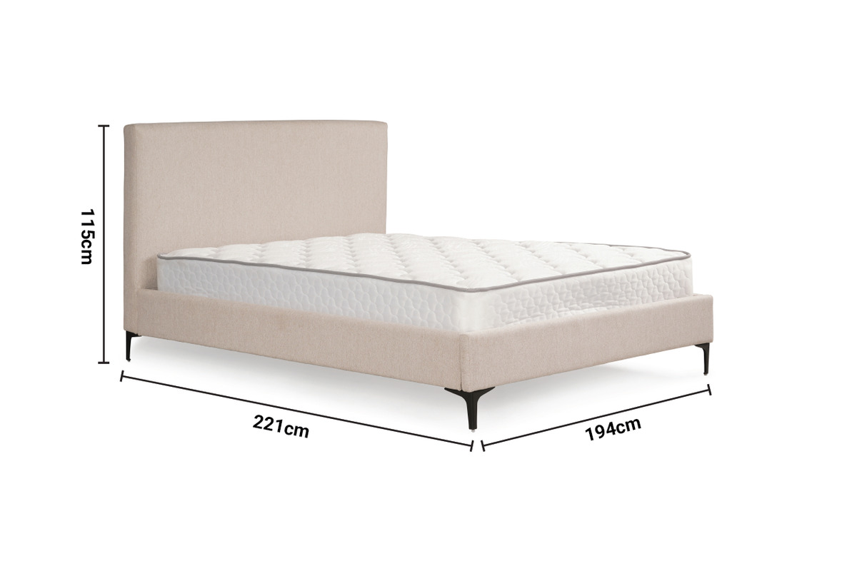 Callie Beige Fabric Super King 6' Bed Frame dimensions