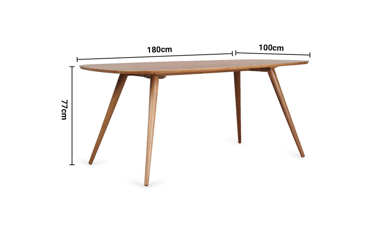 Camille Oak Dining Table 1.8m dimensions