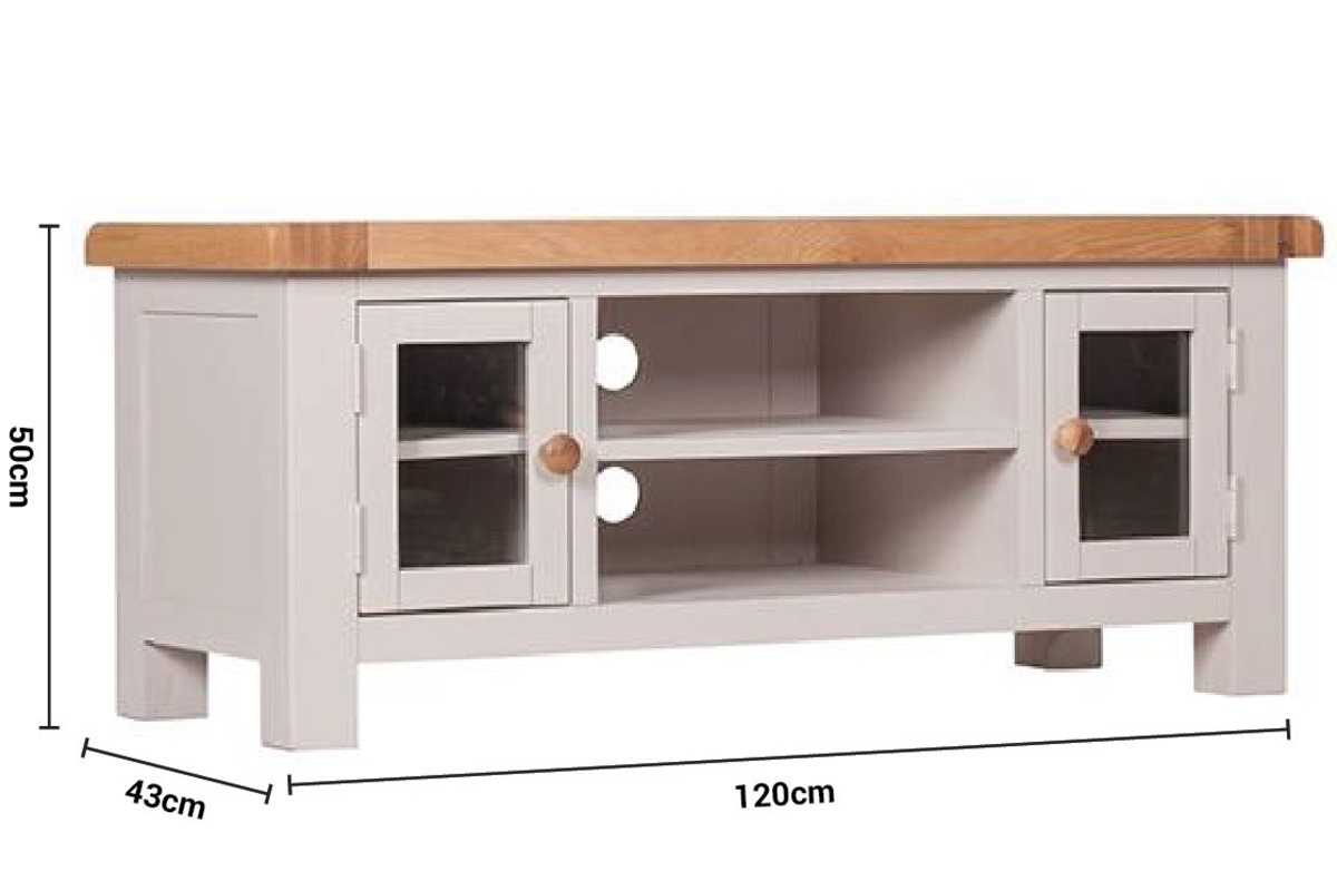Caravel Light Grey Oak 2 Doors TV Stand dimensions