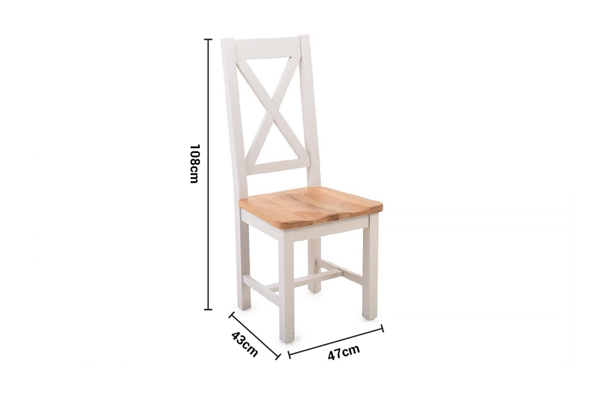 Caravel Light Grey Oak Dining Chair X Back dimensions