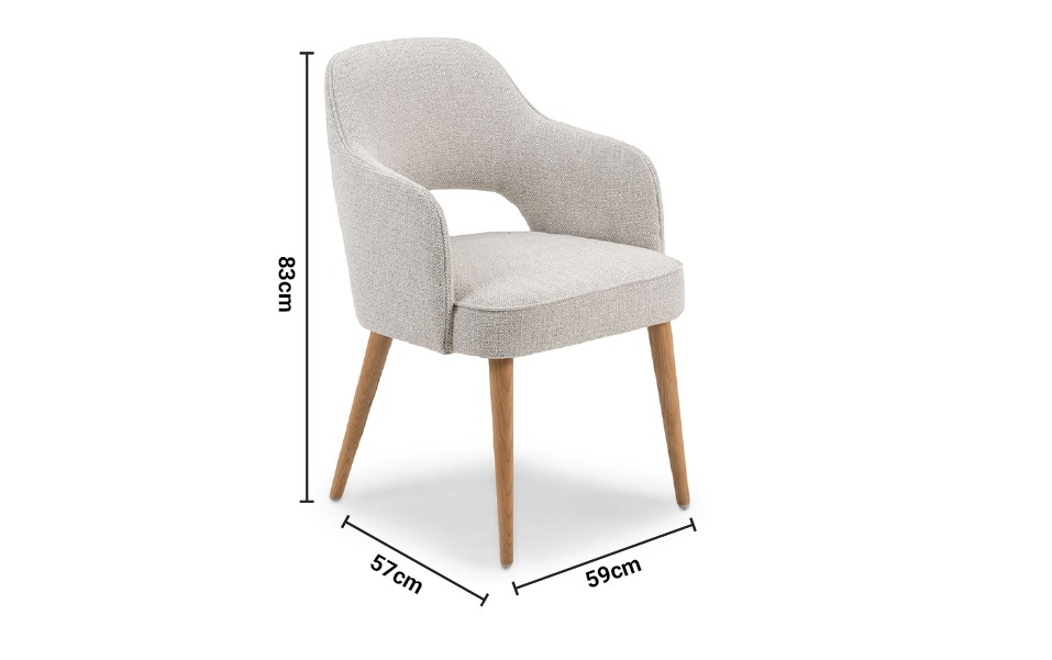 Carmen Cream Dining Chair dimensions