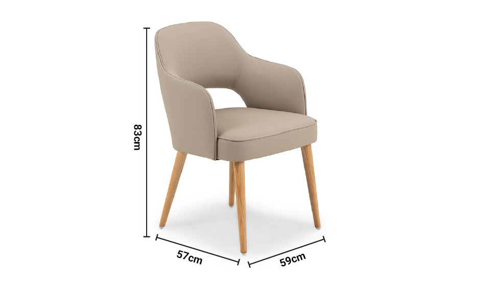 Carmen Taupe Dining Chair dimensions