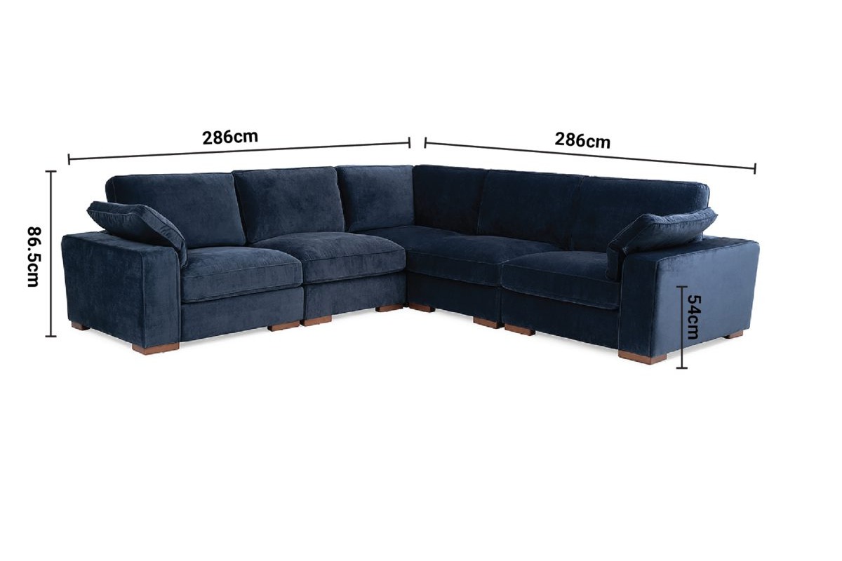 Casa Navy Fabric Universal Corner Sofa dimensions