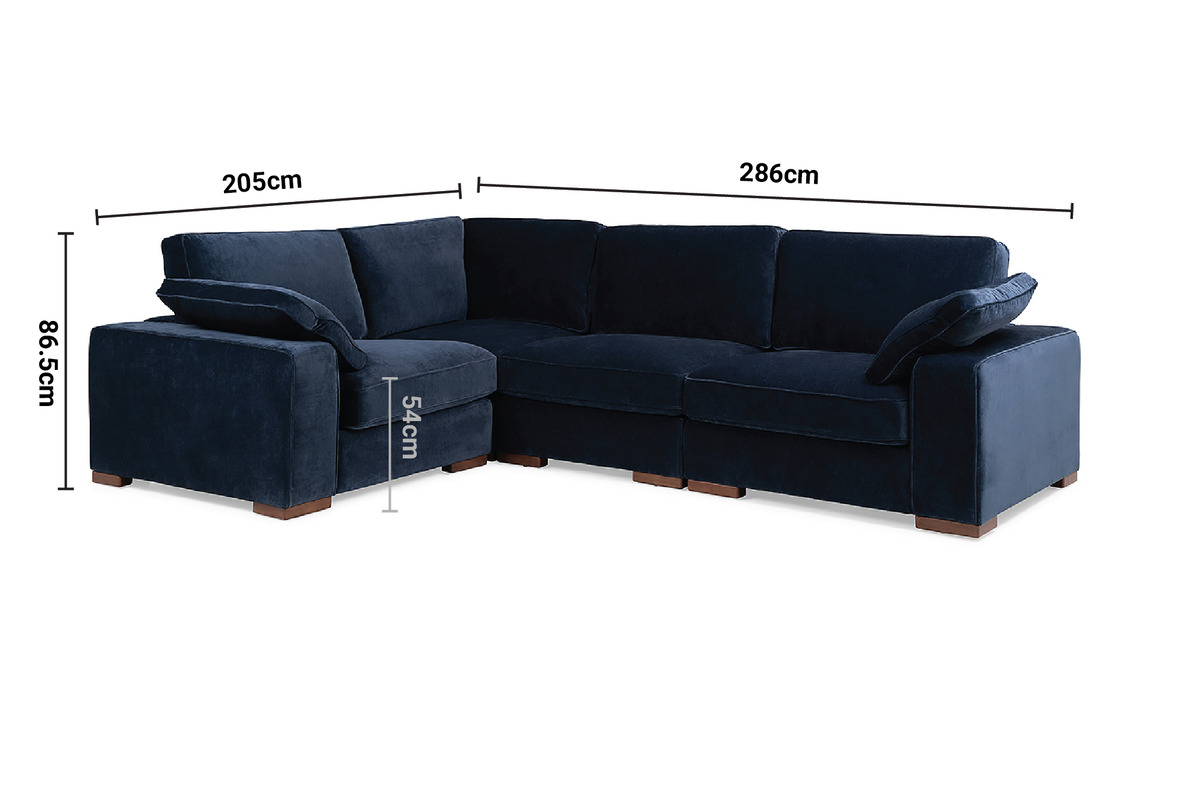 Casa Navy Fabric Corner Sofa RHF/LHF dimensions