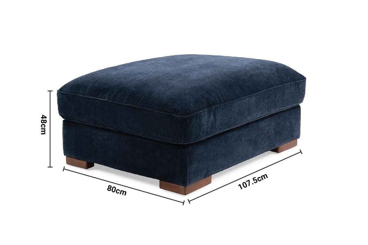 Casa Navy Fabric Footstool dimensions