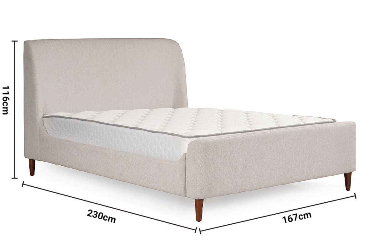 Cassie Grey Fabric King 5' Bed Frame dimensions