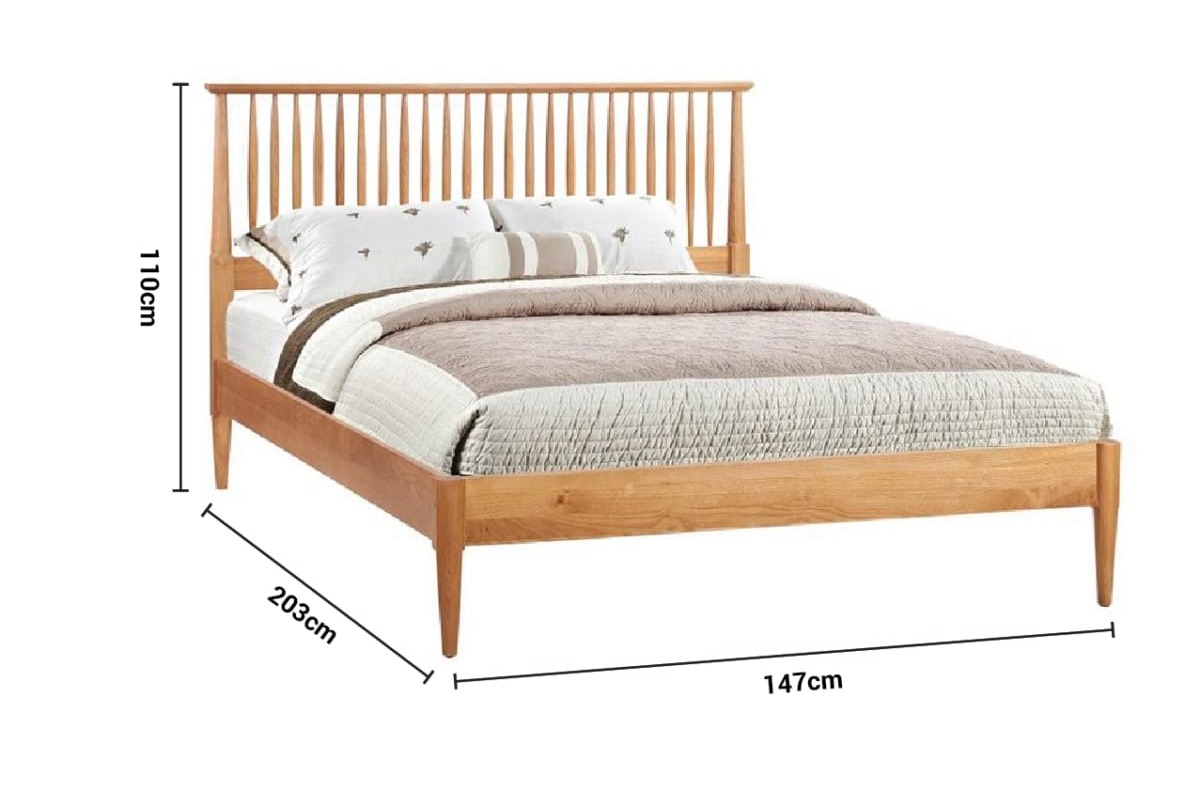 Charlie Oak Double 4'6 Bed Frame dimensions