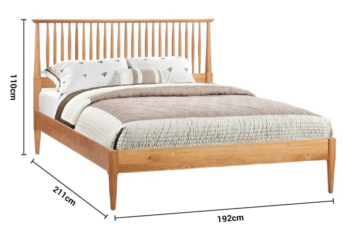 Charlie Oak Super King 6' Bed Frame dimensions